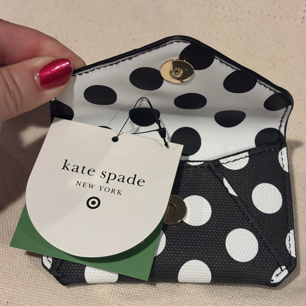 Polka Dot Envelope Card Case - kate spade new york x Target Black/White NEW